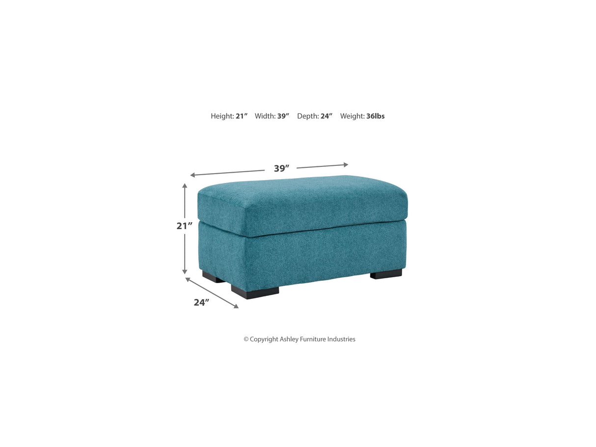 Keerwick Teal Queen Sofa Sleeper, Loveseat And Ottoman