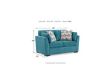 Keerwick Teal Queen Sofa Sleeper, Loveseat And Ottoman