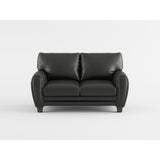 Rubin Dark Brown Faux Leather Loveseat