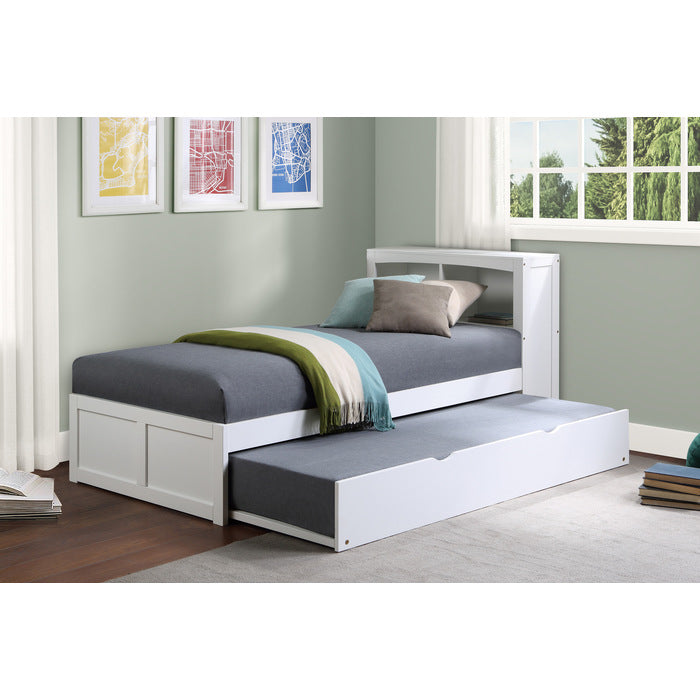 Galen White Twin Bookcase Bed With Trundle