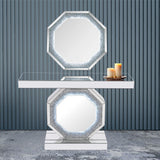 Crushed Diamonds LED Mirrored Console Table
