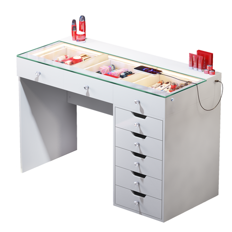 Diana Vanity Desk - 8 Storage Drawers