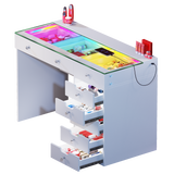 Diana RGB Vanity Desk with Light - 8 Storage Drawers