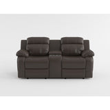 Marille Black Bonded Leather Reclining Loveseat