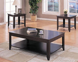 Brooks 3-Piece Occasional Table Set With Lower Shelf Cappuccino
