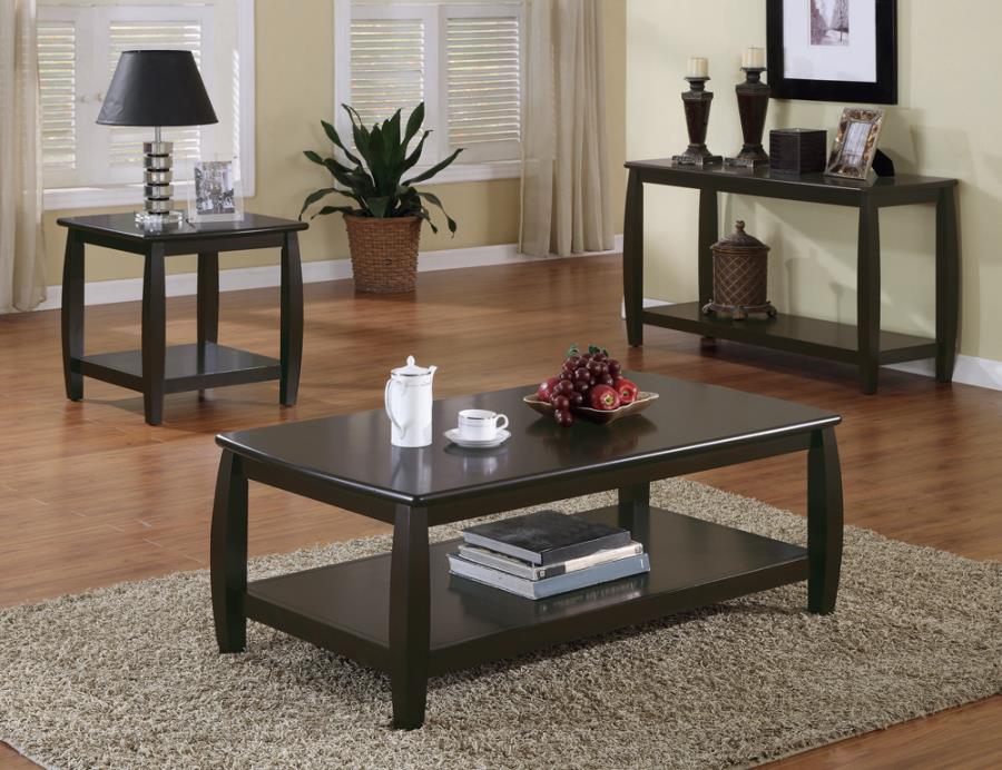 Dixon Rectangular Sofa Table With Lower Shelf Espresso