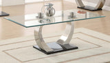 Pruitt Glass Top Coffee Table Clear And Satin