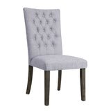 Merel Gray Linen & Gray Oak Finish Side Chair (Set-2)