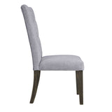 Merel Gray Linen & Gray Oak Finish Side Chair (Set-2)
