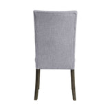 Merel Gray Linen & Gray Oak Finish Side Chair (Set-2)
