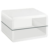 Elana Square 2-Shelf End Table Glossy White