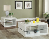 Elana Square 2-Shelf End Table Glossy White