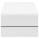 Airell Rectangular Coffee Table With Glass Shelf White High Gloss