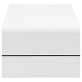 Airell Rectangular Coffee Table With Glass Shelf White High Gloss