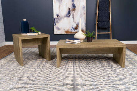 Lynette 2-piece Rectangular Coffee and End Table Set Mango