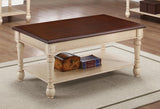 Layla Rectangular Coffee Table Dark Cherry And Antique White