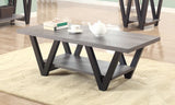 Stevens V-Shaped Coffee Table Black And Antique Grey