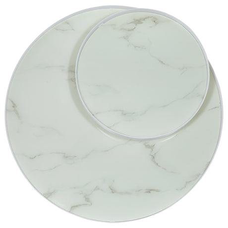 Briggs Round Marble Printed Glass Top Coffee Table White