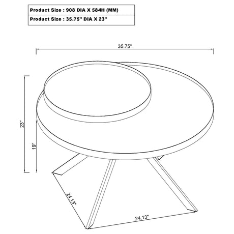 Briggs Round Marble Printed Glass Top Coffee Table White