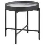 Ozella 3-piece Round Coffee and End Table Set Sandy Black