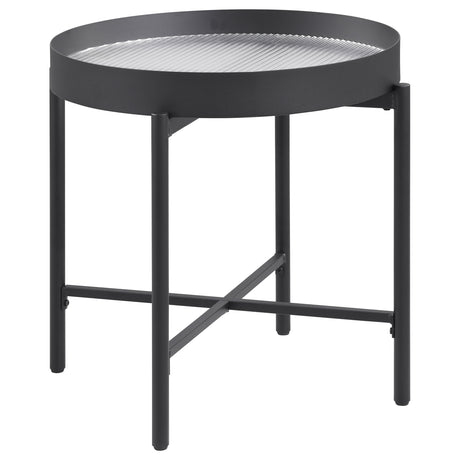 Ozella 3-piece Round Coffee and End Table Set Sandy Black