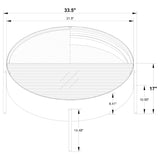 Ozella Round Coffee Table with Hidden Storage Sandy Black