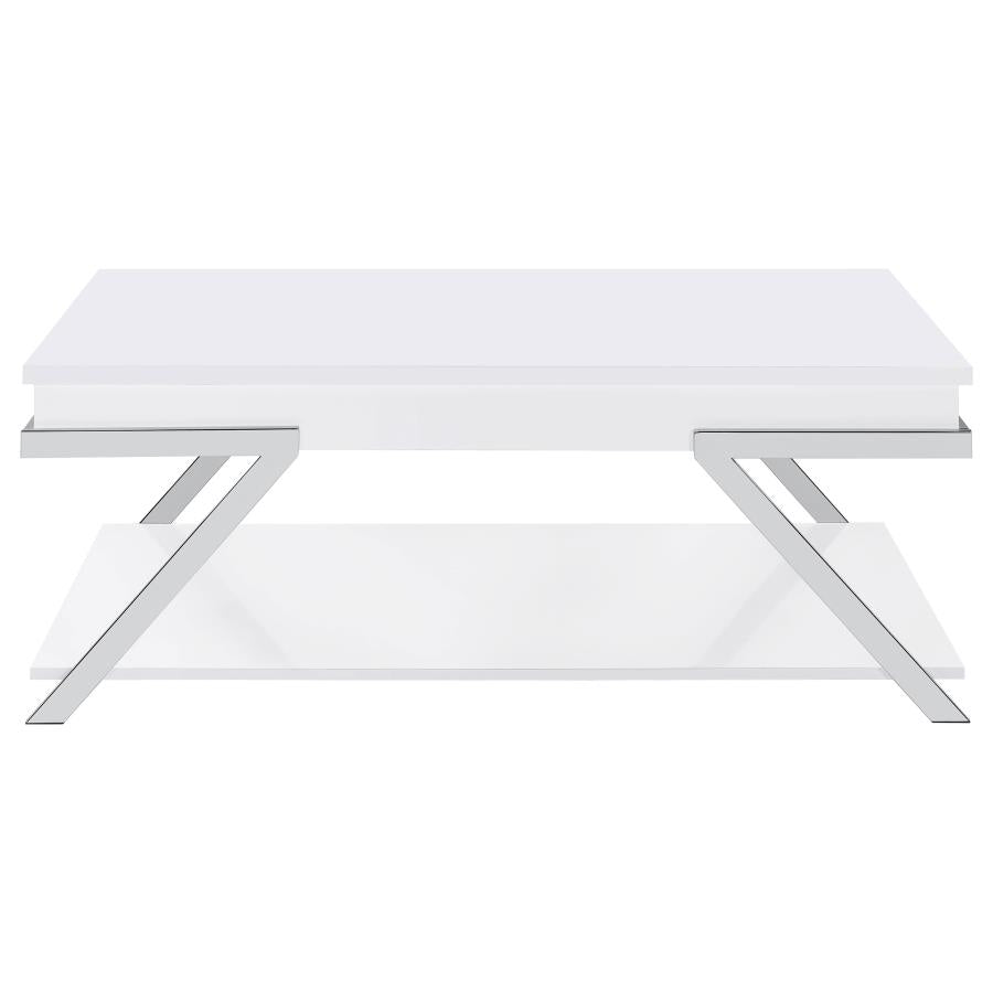 Marcia Rectangular Lift Top Coffee Table White High Gloss