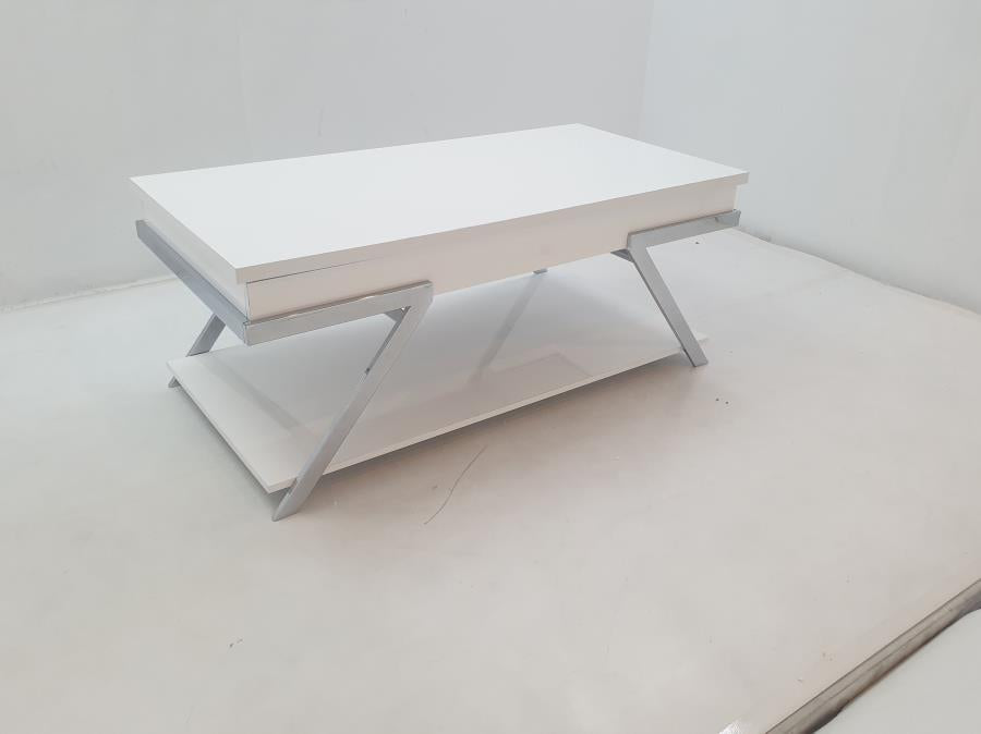 Marcia Rectangular Lift Top Coffee Table White High Gloss