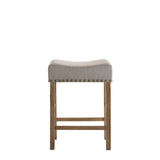 Martha Tan Linen & Weathered Oak Finish Ii Counter Height Stool (Set-2)