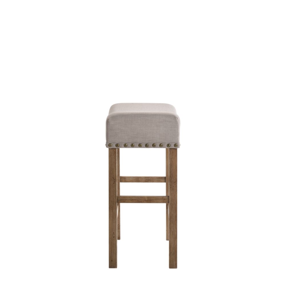 Martha Tan Linen & Weathered Oak Finish Ii Counter Height Stool (Set-2)