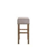 Martha Tan Linen & Weathered Oak Finish Ii Counter Height Stool (Set-2)