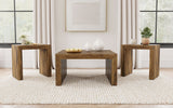 Odilia 3-piece Solid Wood Coffee and End Table Set Auburn
