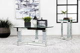 Octave Square Post Legs Round End Table Mirror