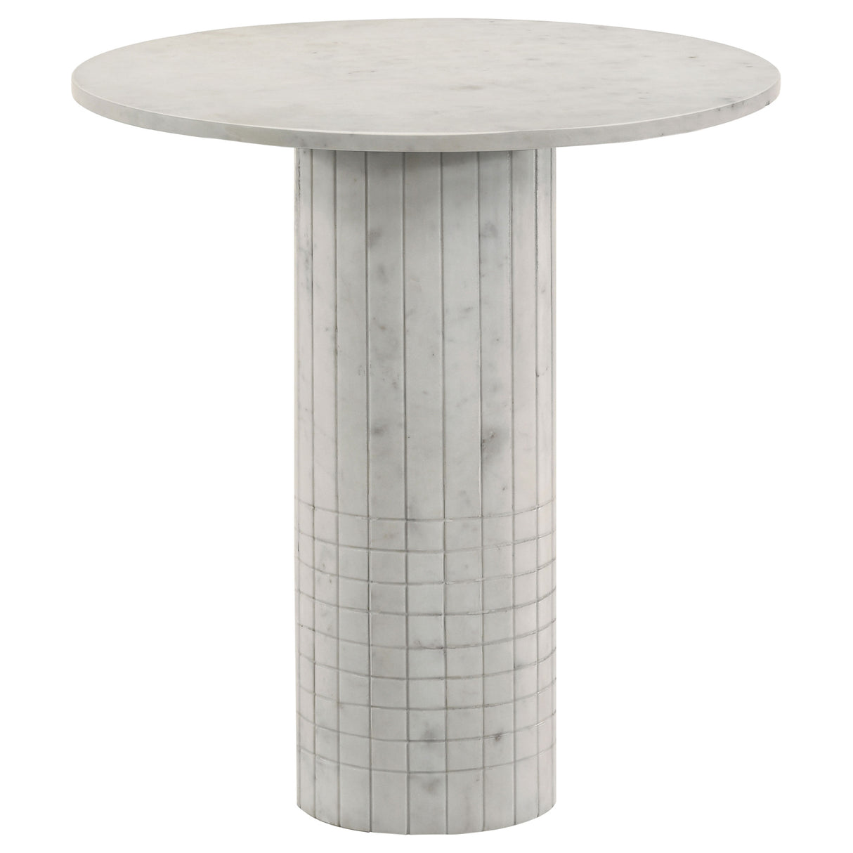 Astoria White Round Genuine Marble Side End Table