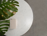 Astoria White Round Genuine Marble Side End Table