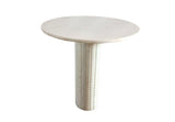 Astoria White Round Genuine Marble Side End Table