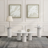Astoria 3-piece Marble Coffee and End Table Set White