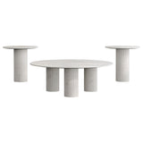 Astoria 3-piece Marble Coffee and End Table Set White