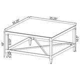 Lindley Square Tempered Mirror Acrylic Coffee Table Chrome