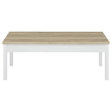 Stacie 3-piece Coffee Table Set Distressed Pine and White