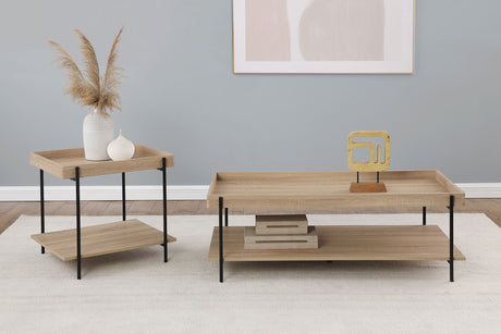 Fallon 2-piece Rectangular Coffee and End Table Set Natural