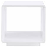 Paseo Square End Side Table White High Gloss