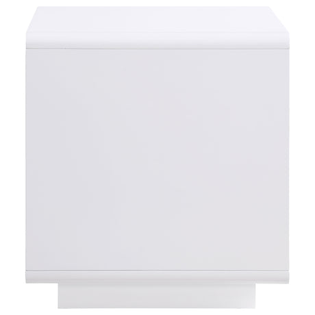 Paseo Square End Side Table White High Gloss