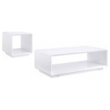 Paseo 2-piece Coffee and End Table Set White High Gloss