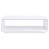 Paseo Rectangular Cocktail Coffee Table White High Gloss