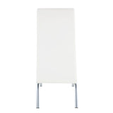 Pervis White Synthetic Leather & Chrome Finish Side Chair (Set-2)