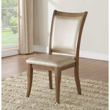 Harald Beige Synthetic Leather & Gray Oak Finish Side Chair (Set-2)
