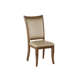 Harald Beige Synthetic Leather & Gray Oak Finish Side Chair (Set-2)