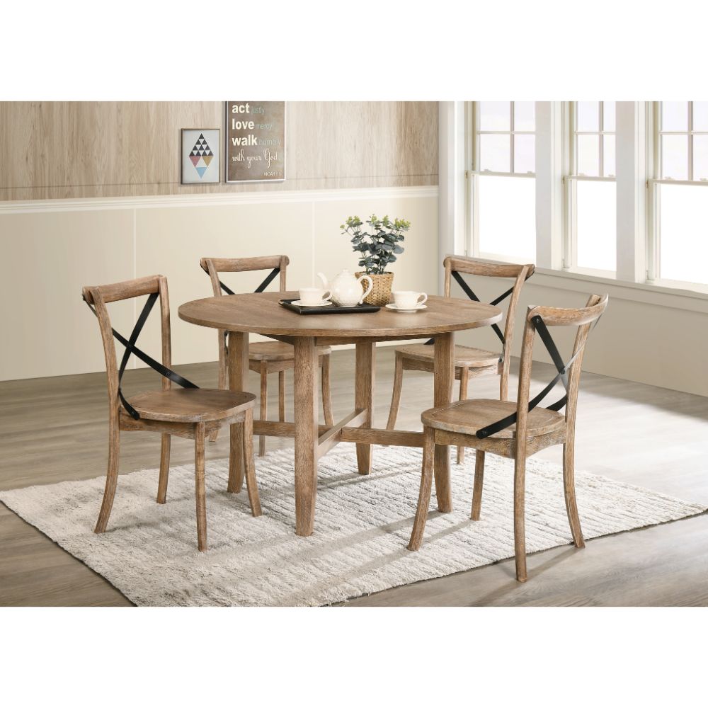 Kendric Rustic Oak Finish Dining Table