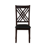 Katrien Black Synthetic Leather & Espresso Finish Side Chair (Set-2)